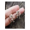 Unbranded Two Way Frog Earrings, Frog Jewelry Silver Pair