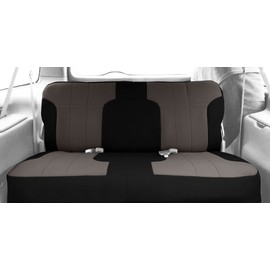 CalTrend Rear Solid Bench Seats, NeoSupreme Seat Covers for 2001-2003 Dodge Durango Charcoal Charcoal Insert with Black Trim