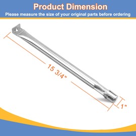 Derurizy 15 3/4" Grill Burner Replacement for Broil-Mate 7020-54, 7020-57, Huntington 2122-64, 2122-67, Sterling 5020-54, 5020-64 Gas Grills, 52904-144 Stainless Steel Burner Tube, 4 Pack