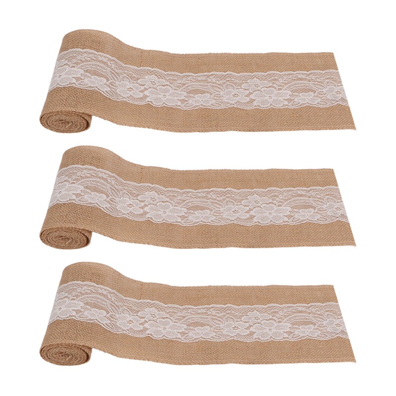 3 Rolls Jute Lace Ribbon Simple Elegant Jute Lace Ribbon