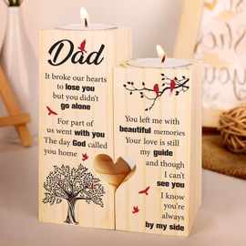 Sympathy Gift- Best Bereavement Gift Ideas Memorial Gifts for Loss of Dad Candlestick Holders Dad Memorial Gifts for Loss of Father in Loving Memory Gifts Condolences Gifts for Men