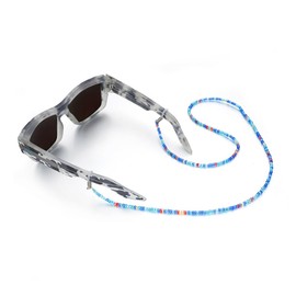 SAFIGLE 2pcs Acrylic Beaded Eyeglass Strap Eyewear Retainer Chain for Glasses Stylish and Functional Glasses Holder for Sports and Outdoor Activities