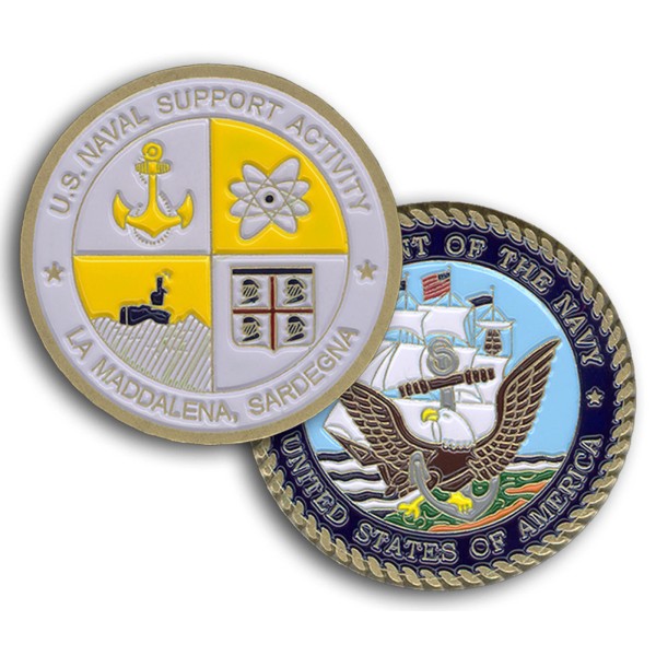 US Navy Naval Support Activity La Maddalena Italy Challenge Coin