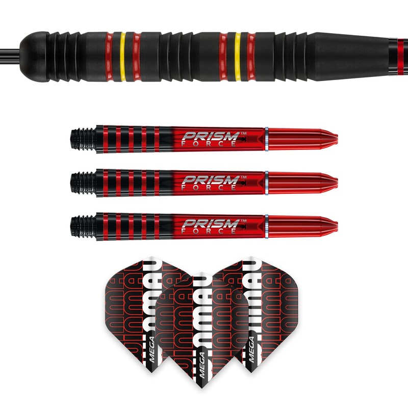WINMAU Outrage 21 gram Brass Darts Set with Prism Flights