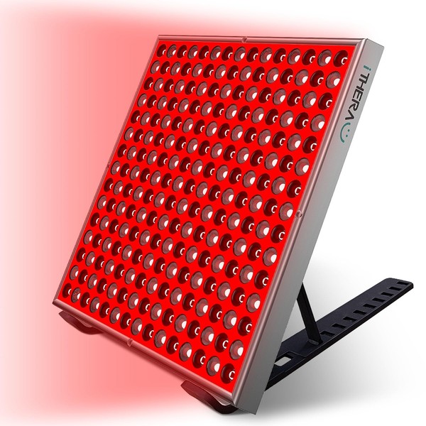 iTHERAU Red Light Therapy Device 45W Red 225 LEDs Light Therapy Panel, 660nm Red Light and Near Infrared 850nm Suitable for Auxiliary Skin Beauty, Pain Relief of Muscles and Joints
