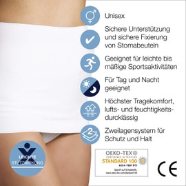 Corsinel StomaSafe Plus Ostomy Support/Hernia Garment Light by TYTEX (White, M/L), 41-1/2" - 49-1/2" Hip Circumference