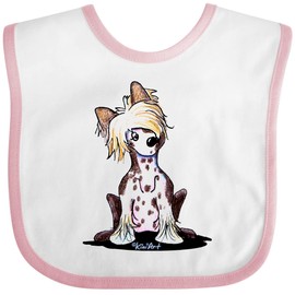 inktastic Chinese Crested Baby Bib White and Pink - KiniArt 3d99