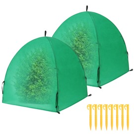 Homiton 2 Pack Winter Plant Covers Freeze Protection, Shrub Covers Warm Plant Tents for Winter, Frost Protection for Outdoor Plants from Freezing Animals Eating (28" x 28" x 30")