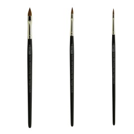 ZEM AS-81 Kolinsky Pure Sable Cat's Tongue Brush Set 3 pcs