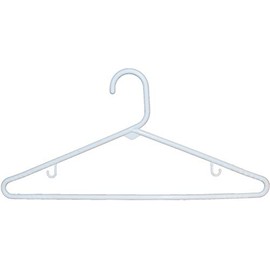White Plastic Tubular Top Hanger with Fixed Bar, Space Saving Tube Hangers with Hooks for Hanging Straps (Set of 72) by The Great American Hanger Company