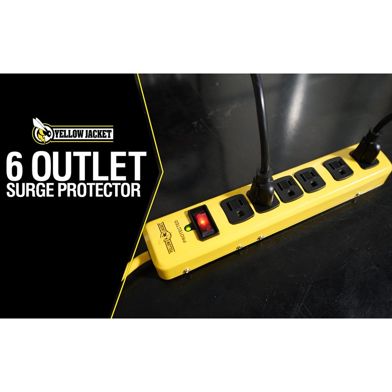 Yellow Jacket 5138N 5138 Metal Surge Protector Strip with 6