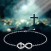 LOVGIFSET Infinity Bracelet for Women Cross Infinity Link Bracelet 925
