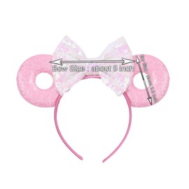 Love Fairy Lovely Donut Mouse Ears Headband Bowknot Hair Hoop for Travel Party Festivals
