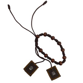 Needzo Adjustable Brown Cord with Wooden Beads Catholic Scapular Bracelet, Our Lady Mt Carmel Traditional Christian Scapulars Prayer Jewelry for Men and Women, Religious Gifts for Loved Ones, 7 Inches