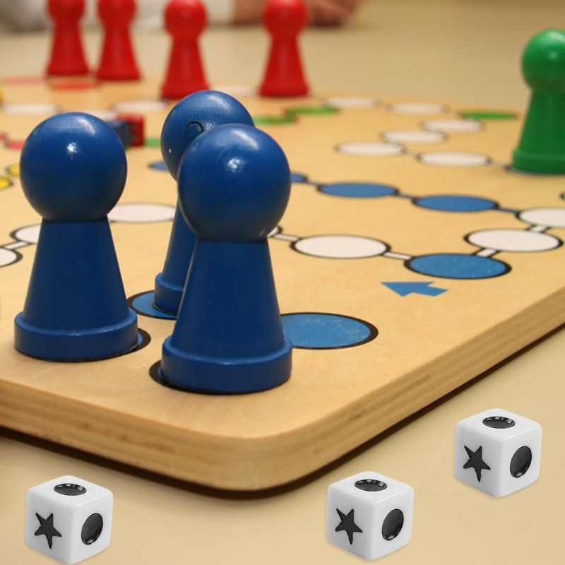 5Pcs White Left Right Center Dice Six Sided Standard Size