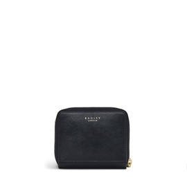 Radley London Here Comes The Sun Small Zip Around Purse for Women, Made from Black Smooth Leather, Zip-Around Fastened Purse with Interior Card Slots & Zipped Coin Pocket