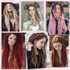 22 inch Dreadlock Extensions Single Ended, Ombre Pink Thin 0.8cm