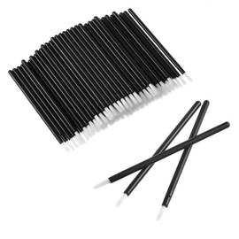 100 Pcs Disposable Makeup Lip Brushes Plastic Lip Applicators 3.54x0.15 Inch Disposable Nail Polish Lipstick Brushes Black Food Safe Paint Brush for Cookies