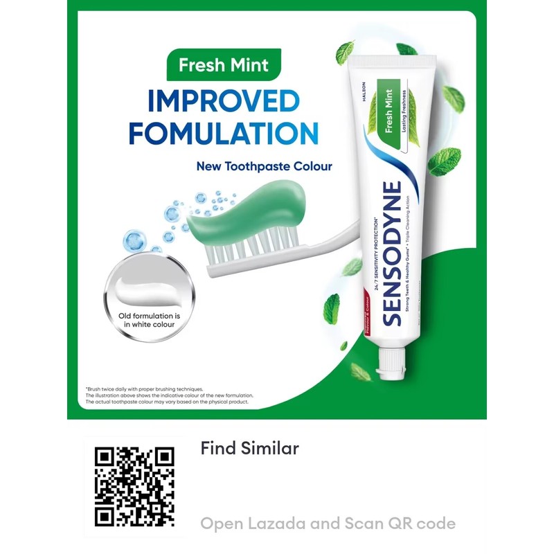 Sensodyne Fresh Mint Toothpaste 75g - Daily Sensitivity Protection -