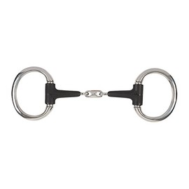 Shires Equikind Plus Eggbutt Peanut Link Bit 5 inch Silver Black