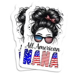 (2 Pack) All American Nana Stickers Sticker - 2 Pack - 5" On Longest Side - Made in USA - PLDFS09935