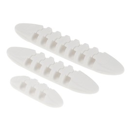 Motoforti Universal Cable Holder Clip Cable Clip Cord Management Organizer, 50.5x14x10.5mm, Durable, TPR, White, 3 Pcs for Car Dashboard TV Laptop Office Desk