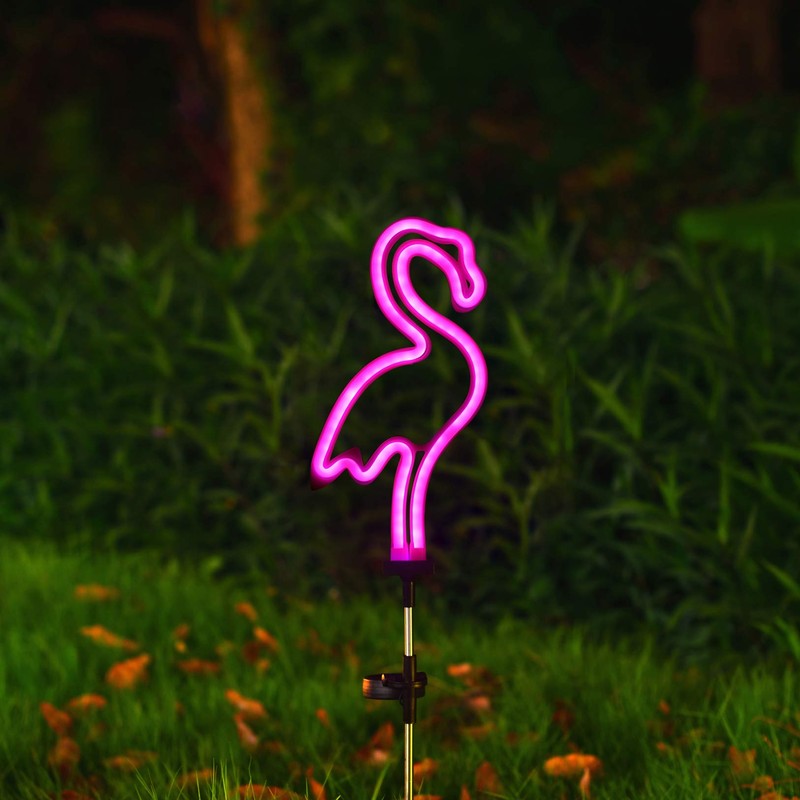 Flamingo Solar Garden Stake Lights, [Set of 2] Outdoor Solar