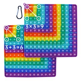 Fuushspoy Squishy Toy (Multiplication 99/9/9/9/2 Addition/Double-sided Printing), Push-Pop, Educational Toy, Learning Toy, Board Game, Push Pop Game, Stress Toy, Bath Toy, For Children and Adults,