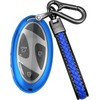 Yonmcfn Key fob Cover Compatible with Hyundai 2024 2025 Tucson Elantra Santa Fe Kona Sonata IONIQ 4-5-7 Buttons Remote Smart Key,TPU Protective case (Blue)