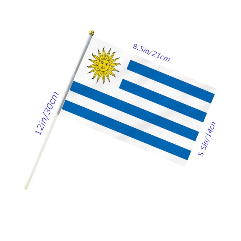 10 PCS Uruguay Handheld Flag,8.5×5.5 Inch uruguayan Flags Hand Held