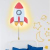 Space Rocket - Lámpara De Pared Con Luz Nocturna Para