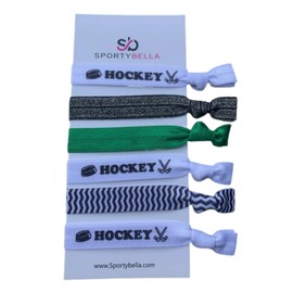 Sportybella - Juego de accesorios para el pelo de hockey, lazos para el pelo de hockey, sin arrugas, elásticos para el pelo de hockey - Elige colores del equipo, Verde