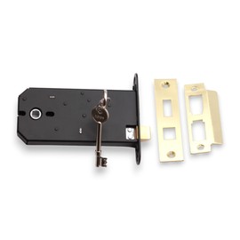 Horizontal mortice sash/Bath 6" Lock Suitable for Replacement of The Union 2077 (3 Lever Lock, Brass)