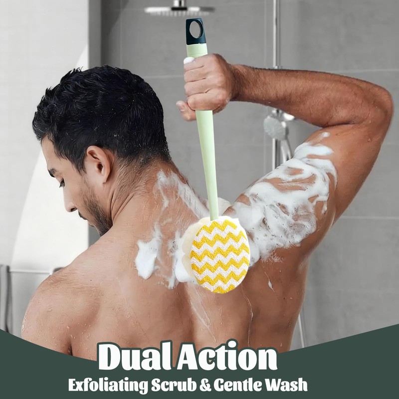 Bath Back Scrubber Brush for Shower,Dry Brushing Body Brush for
