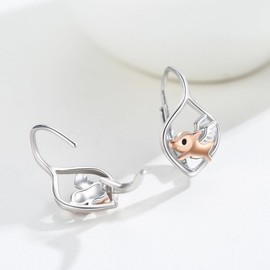 Pig Hoop Earrings for Women S925 Sterling Silver Fly Pig Hoop Earrings Hypoallergenic Cute Pig Earrings Jewelry Gifts for Birthday Graduation