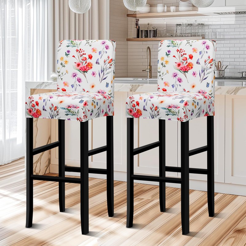 Lellen Bar Stool Covers Set of 4- Jacquard Bar Stool
