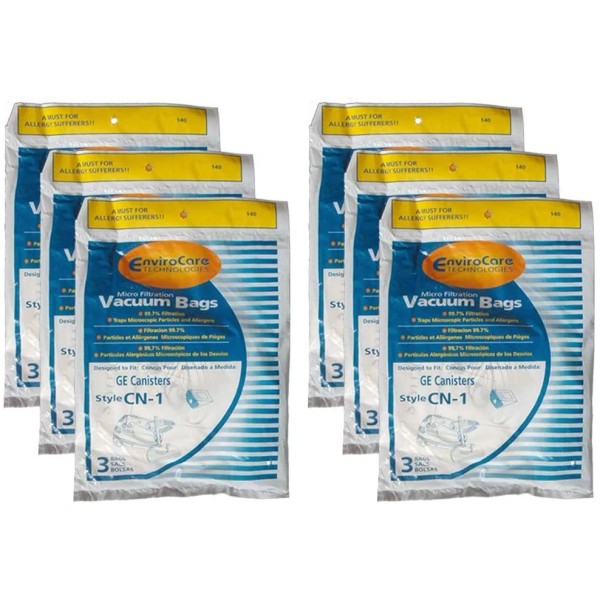 For GE 18 GE Canister CN1 CN-1 Vacuum Bags, White