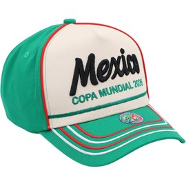 Genérico Gorra México 2026 Unisex con Bordado 3D, Cachucha Casual Patrón de Líneas Tricolor Sport, Gorra de Béisbol Ajustable para Hombre y Mujer.
