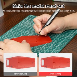 Bucasso Model Scriber, Line Scriber with Tungsten Steel Blades, Model Scribing Tool for Modelling Hobby, RG Scale Model, Gundam Model Kit, Plastic Models, Resin GK Carved Engraved Lines (0.5)