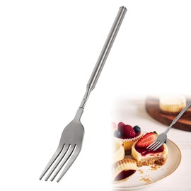 1 Pc Extendable Fork Stainless Steel Long Handle Pickle Fork Easy to Clean Can be Extended Durable Dinner Forks for Camping BBQ and Outdoor Cooking
