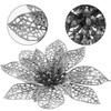 Boao 24 Pieces Glitter Poinsettia Christmas Tree Ornament Christmas Flowers