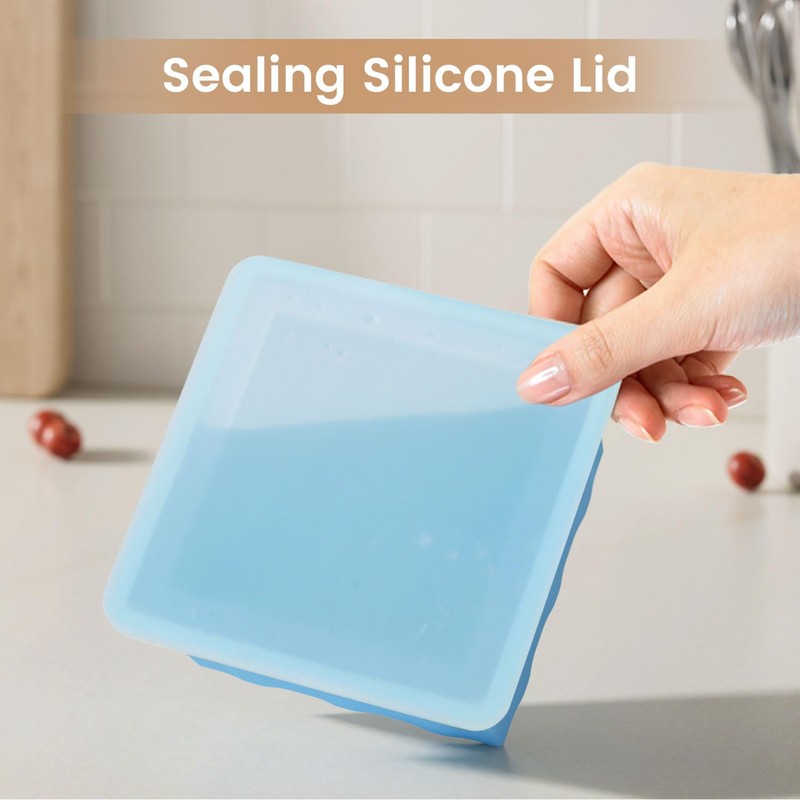 Silicone Freezer Tray for Soup Ice Cubes: 2-Cup Freezing Tray