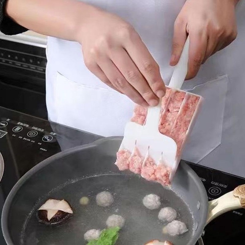 White Triple Meatball Maker, None-Stick Meatball Maker Melon Ballers, Meat