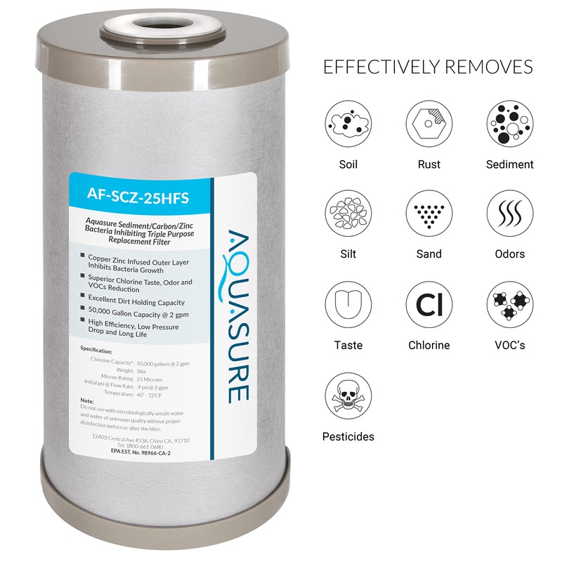 Fortitude V2 Series Sediment/Carbon/Zinc Bacteria Inhibiting Triple Purpose Replacement Filter