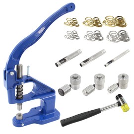 Heavy Duty Grommet Tool Kit Hand Press Grommet Machine 3000pcs Grommets Eyelets with 3 Dies #0#2#4, Punch Hole Tools Double Head Rubber Hammer for Fabric Tarps Leather Canvas Bags Shoes