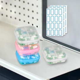 Travel Pill Organizer 6 Compartments Portable Pill Case with Double Lock Food-Grade PP Pill Box Compact for Purse Pocket