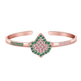 CHOORO Pink and Green Charm Bracelet Paraphernalia Graduation Jewelry (pink green cuff)