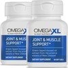 OmegaXL Joint Support: Natural Muscle Support with Green Lipped Mussel Oil - Soft Gel Pills, Drug-Free, 60 Count (2 Pack)