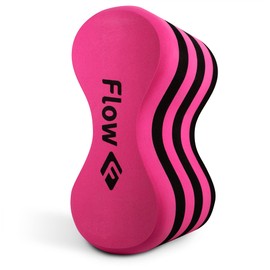 Flow Swim Gear Training Pull Buoy - Pull Float for Pool Lap Swimming in Adult and Junior Sizes (Pink/Black, Adult)