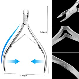 Japior 6 Packs Cuticle Nippers Stainless Steel Cuticle Trimmer Cutter Pointed Blade Nail Cuticle Dead Skin Clipper Manicure Tool for Fingernails Toenails